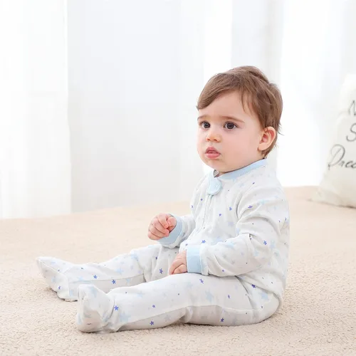 Miniatura 4 de ZAV Solid Unisex Infants Clothes Baby Boys Girl Footed Jumpsuits Cotton Rompers