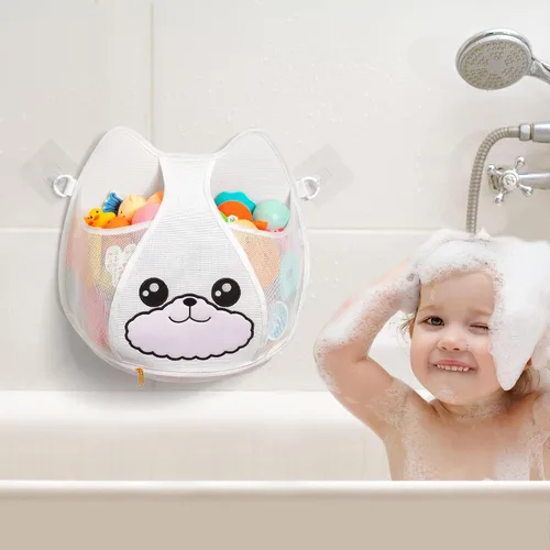 Miniatura 3 de Austion Almacenamiento de juguetes de baño de 3.2 galones colgante para bañera de niños - Organizador de baño con cremallera, secado rápido