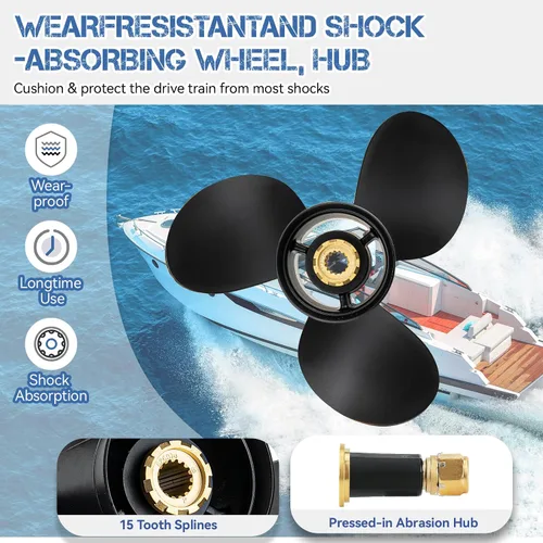 Miniatura 3 de Hélice de barco mejorada de 14 1/2 x 19 paso 48-832830A45 compatible con motores fueraborda Mercruiser Alpha One y Mercury 135-300 Hp, hélice