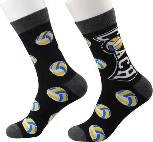 Regalo de entrenador de voleibol, 2 pares de calcetines de voleibol para entrenador de agradecimiento, regalo de voleibol, regalo de agradecimiento,