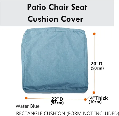 Miniatura 4 de Fundas para cojines de asiento de patio, fundas deslizantes lavables de repuesto, funda impermeable para cojines de silla de muebles al aire libre