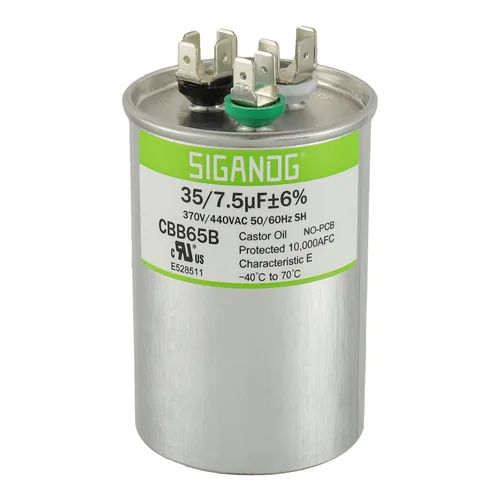 Miniatura 13 de 80/5 uF 80+5 MFD 370V o 440V CBB65 Capacitor Redondo de Arranque de Doble Funcionamiento 80 5 uF MFD 370 440 Voltios VAC para Condensador
