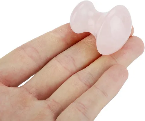 Miniatura 6 de Walfront Sha Tools - Masajeador facial con forma de hongo rosa, pinzón rosa, rodillo de jade de cuarzo rosa, herramienta de masaje de cristal