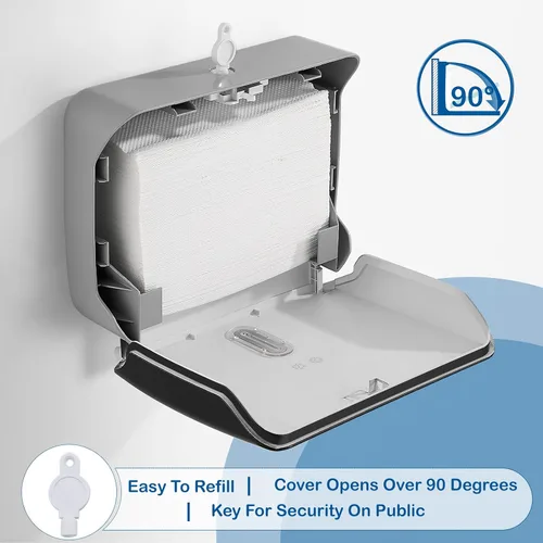 Miniatura 4 de Dispensador de toallas de papel para montaje en pared, dispensador de toallas de mano plegado múltiple/triple en C, dispensador de toallas de papel