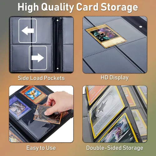 Miniatura 4 de Carpeta de tarjetas intercambiables, 4 bolsillos para tarjetas intercambiables, soporte para tarjetas de intercambio de tarjetas, bolsillos de doble