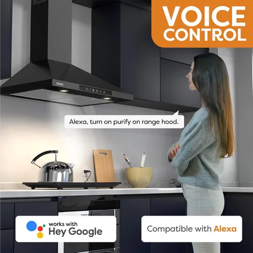 Miniatura 3 de CIARRA Campana extractora inteligente de 30 pulgadas con control de voz, compatible con Alexa/Google Home/Smart Life Assistant, campana extractora