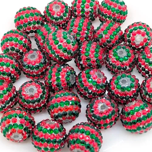 Miniatura 37 de Cuentas de diamantes de imitación de colores redondas espaciadoras para joyería, pulsera, collar, bolígrafo, bolsa, cadena, suministros de 0.630 in