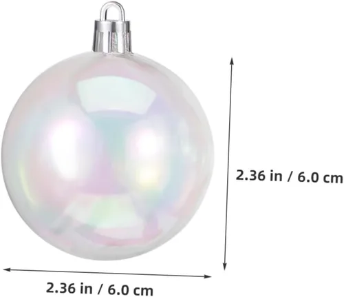 Miniatura 2 de Artibetter Esferas de adornos iridiscentes de Navidad, 18 piezas de adornos iridiscentes de plástico, bolas colgantes de arco iris, bolas de árbol