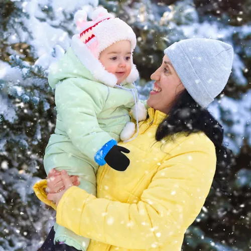 Miniatura 60 de ONESING 5 pares de guantes de invierno negros para bebés y niñas - Guantes cálidos para recién nacidos