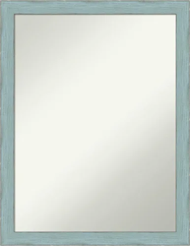 Amanti Art Espejo de pared, espejo de marco de madera rústica azul cielo para decoración de pared o uso como espejo de baño para sobre el fregadero