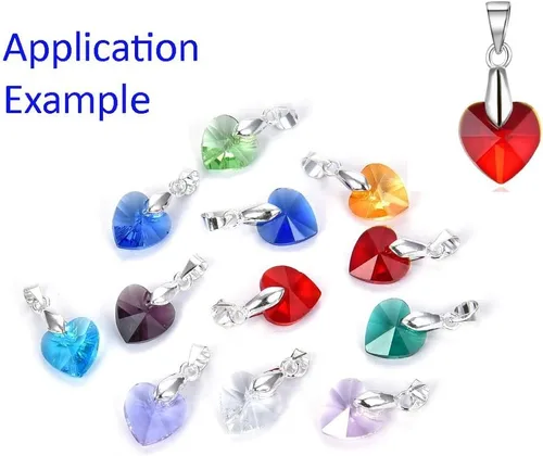 Miniatura 7 de 20 cuentas colgantes de cristal de corazón de amor de San Valentín de 0.394 pulgadas (0.394 in), cuentas sueltas de diamantes de abril transparentes