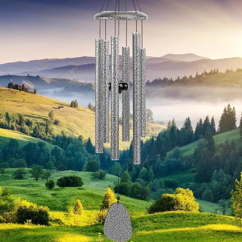 Miniatura 9 de FSVGYY Campanillas de viento para exteriores, decoración grande, tono profundo, tonos melódicos relajantes, campanillas de viento para exteriores