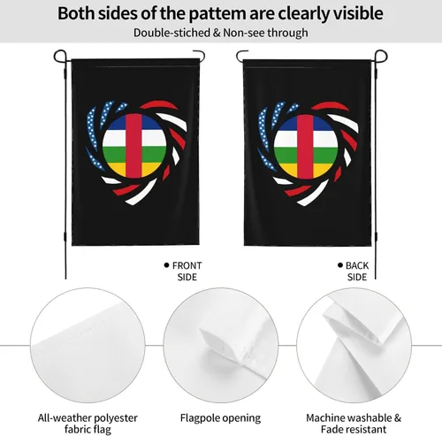 Miniatura 6 de We Heart America And Central African Republic Love Forever Garden Flag 28"x40" Inch Double Sided Garden Flags Home Lawn Outdoor Decor Flags Party