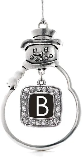 Miniatura 17 de Inspired Silver - Adorno de rodillo de reina - Adorno cuadrado de plata con muñeco de nieve con joyas de circonita cúbica