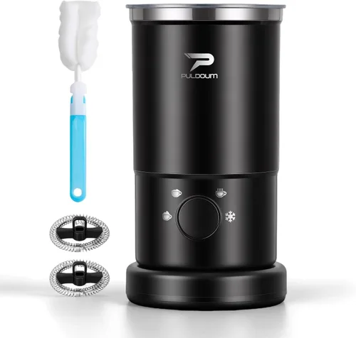 Espumador de leche eléctrico y vaporizador – Espumador de vapor automático 4 en 1 con capacidad de 10.5 onzas, máquina de espuma fría y caliente