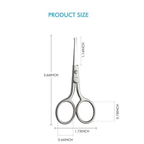 Miniatura 2 de LIVINGO Tijeras de Manicura Premium con Punta Redondeada Multiusos de Acero Inoxidable para Cutículas Pedicura Kit de Belleza y Aseo para Uñas