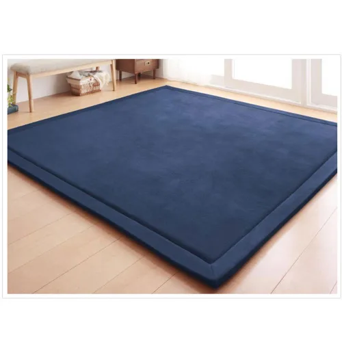 Miniatura 10 de Loartee Alfombras de Terciopelo Coral para Gatear (4'11"x4'11", Beige) para Área de Juego de Niños Pequeños Alfombras Tapete de Yoga Almohadillas