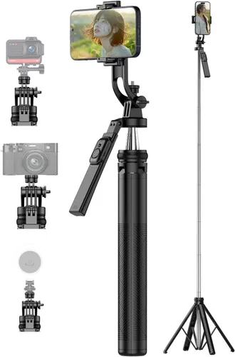 Miniatura 8 de Trípode para selfie, trípode con soporte giratorio de 360 grados para fotografía, grabación de video, transmisión en vivo, vlog, video de YouTube