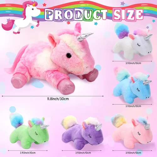 Miniatura 2 de Sumind Peluche de unicornio arcoíris para mamá con 5 lindos unicornios en su barriga para mamá, año de Navidad, regalos de cumpleaños