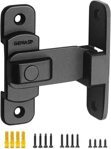 Pestillo de cerradura de puerta, cerradura de puerta de granero abatible de 90 grados, seguro y portátil para puerta, jardín, baño, garaje, ventana,