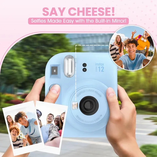 Miniatura 3 de Fujifilm Cámara Instantánea Instax Mini 12 Azul Pastel + Funda Diseñada a Medida Minimate + Película Fuji Instax 10 Hojas y Álbum