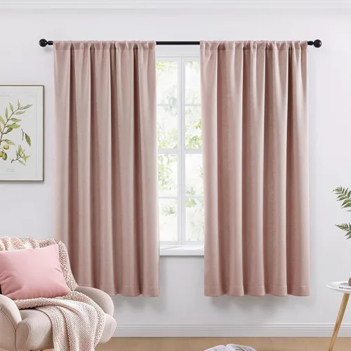 Miniatura 10 de WRENSONGE Cortinas opacas para dormitorio, cortinas opacas negras de 63 pulgadas de largo para sala de estar, ventanas, cocina, habitación, cortinas