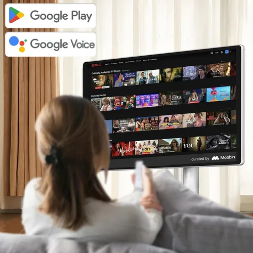 Miniatura 7 de TV portátil inteligente FHD de 21.5 pulgadas, TV rodante sobre ruedas, sistema operativo Android 15, almacenamiento 6G + 128GB, monitor de pantalla