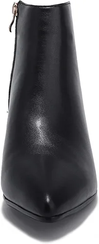 Miniatura 3 de IDIFU Botas de tacón bajo para mujer, botas de tobillo con punta puntiaguda, botas cortas para vestir, 5