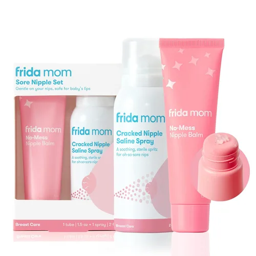 Miniatura 7 de Frida Mom Spray salino para pezones agrietados, esenciales de lactancia materna para nuevas mamás, suave para bebé y mamá, spray para curar