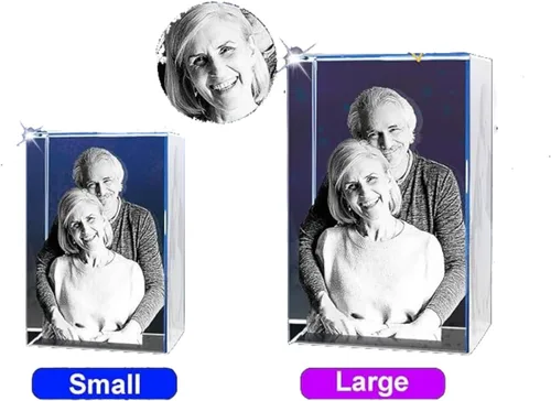Miniatura 3 de Foto de cristal 3D, regalos personalizados para esposa, mujer, mamá, papá, hombres, ella, él, gran regalo personalizado con tu foto, imagen