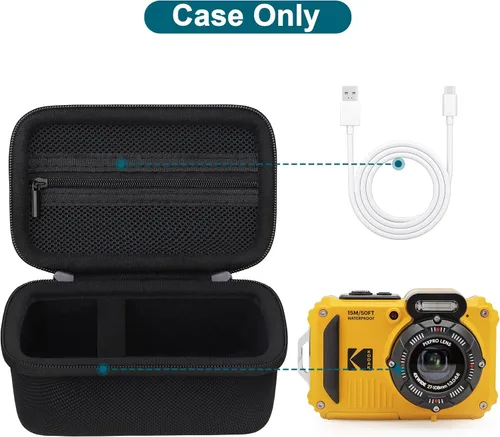 Miniatura 2 de Canboc Funda de transporte para cámara digital Kodak PIXPRO WPZ2, resistente e impermeable, bolsa de fotografía subacuática, bolsillo de malla