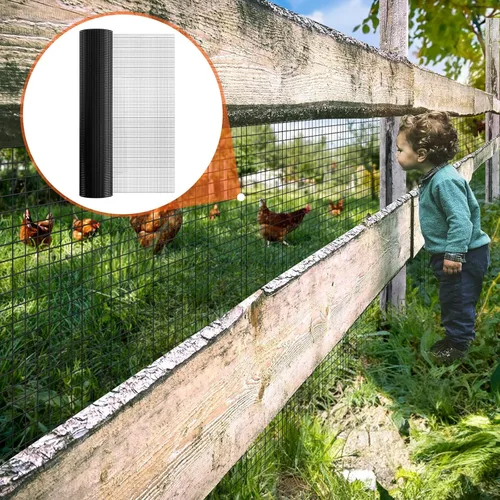Miniatura 8 de VEVOR Paño de Alambre, Rollo de Malla de Alambre Galvanizado de 48' x 50' 1/2pulgadas, Rollo de Valla de Alambre de Pollo Calibre 19, Malla de Metal