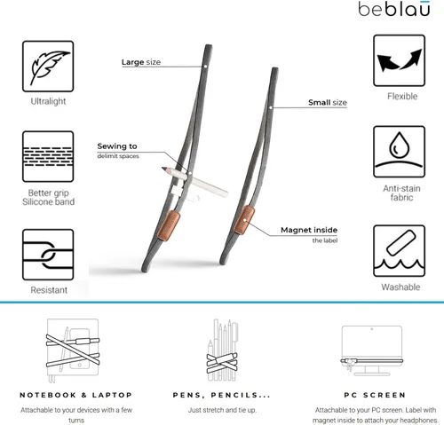 Miniatura 4 de Beblau TWIST PACK (S & L incluido) Organizador portátil elástico que se puede conectar a tu portátil, portátil, pantalla de PC.. Cualquier cosa!