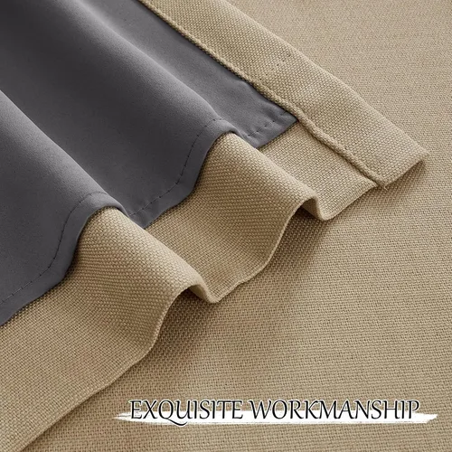 Miniatura 8 de StangH - Cortinas de lino primitivo 100% opacas, paneles pesados para dormitorio, dobles capas con lengüeta trasera, tratamientos para ventanas