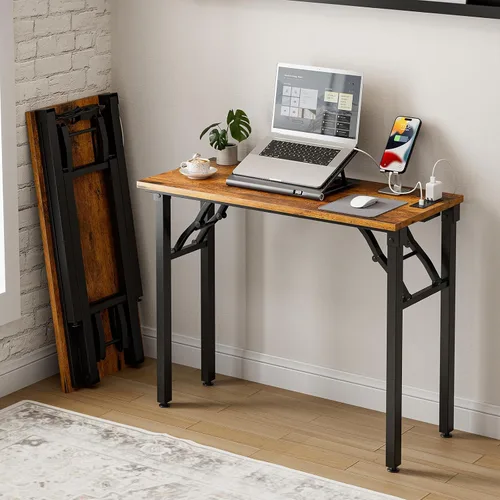 Miniatura 12 de Frylr Pequeño escritorio plegable para computadora, mesa portátil de 35.8 pulgadas para manualidades y estudio, escritorio ligero para espacios