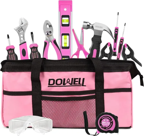 Miniatura 8 de DOWELL Juego de herramientas para niños con bolsa de herramientas que incluye herramientas de mano de metal reales para niños y niñas, juego