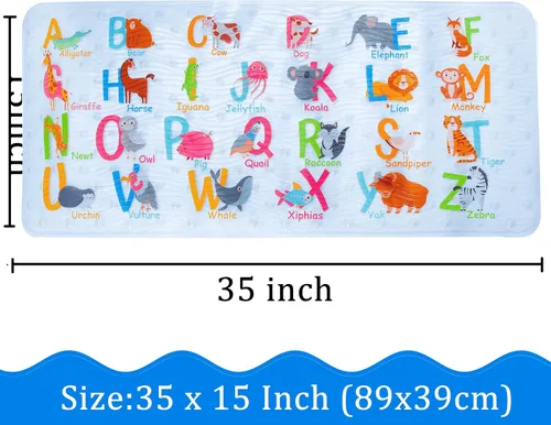 Miniatura 4 de BEEHOMEE Tapetes de baño para bañera para niños, bebés y niños pequeños - Grandes tapetes antideslizantes de dibujos animados para baño, bañera