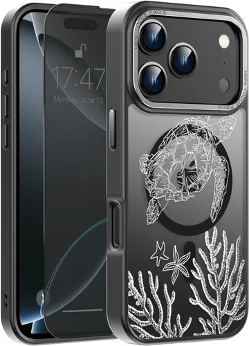Miniatura 41 de Goodon Funda para iPhone 17 Pro con protector de pantalla de privacidad, compatible con Magsafe, a prueba de golpes, translúcida mate, bonita funda