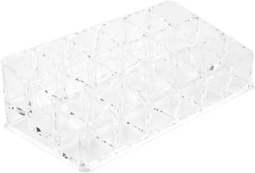 Acouto Organizador de lápiz labial portátil con 18 ranuras, mini gabinetes, cajón, joyería, maquillaje, cosméticos, caja de almacenamiento, soporte