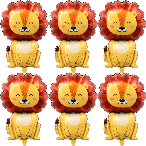 Miniatura 8 de Globos de abeja, 6 piezas de globos de aluminio con forma de helio para fiesta de animales de dibujos animados para selva safari temática telón