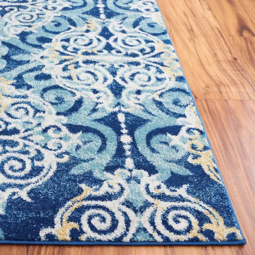 Miniatura 5 de SAFAVIEH Evoke Collection EVK230A - Alfombra de área de 9 x 12 pies, diseño de medallón de damasco, no desprende pelusa y de fácil cuidado, ideal