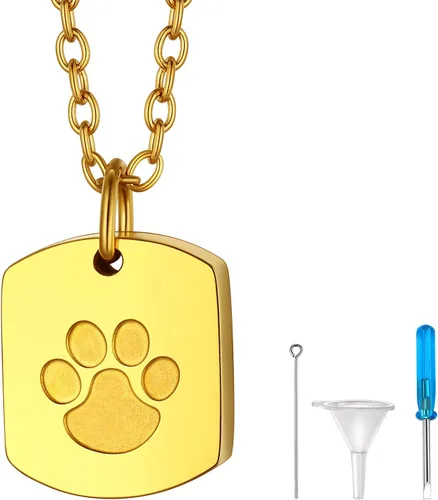Miniatura 19 de Richsteel Collar de urna para cenizas, joyería de cremación, colgante de recuerdo conmemorativo con cadena