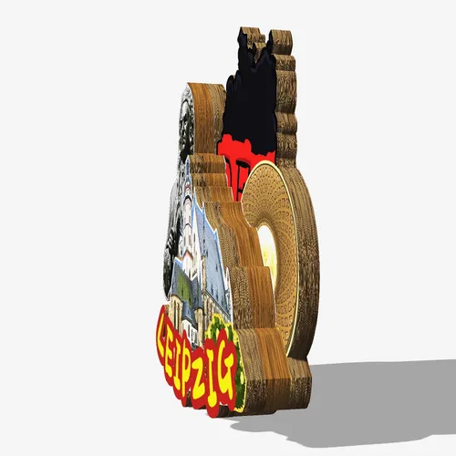 Miniatura 2 de Alemania Leipzig imán de nevera de madera 3D monumentos de viaje coleccionables recuerdos decoración hecha a mano