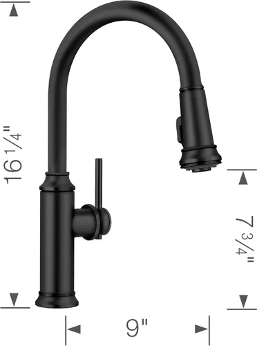 Miniatura 2 de Empressa - Grifo de cocina desplegable (1.5 GPM, color negro mate)