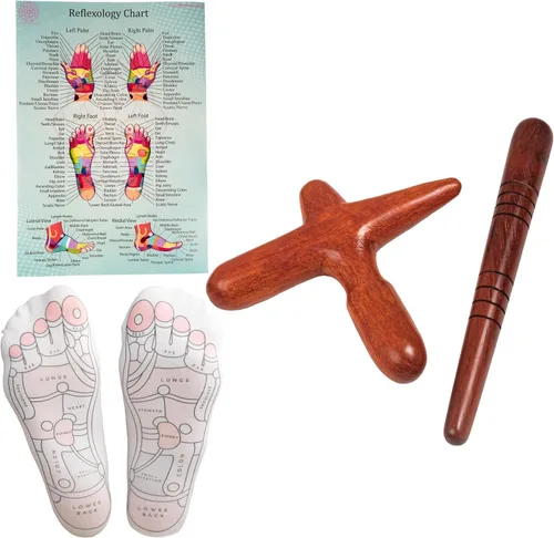 Miniatura 11 de CCcollections Herramientas de masaje de terapia de madera, herramienta de palo de madera de reflexología, equipo tradicional para aliviar el dolor