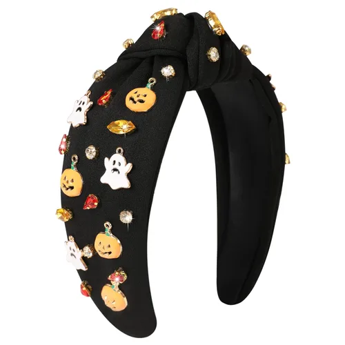 Miniatura 17 de Diademas de fantasma de Halloween para mujer, diadema de araña espeluznante con cuentas de diamantes de imitación de cristal, accesorios