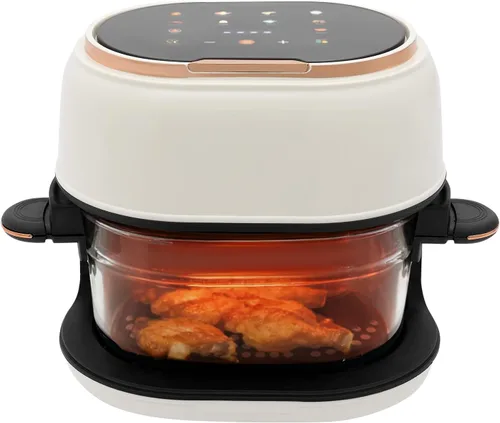 Miniatura 8 de Freidora de aire de vidrio de 4.2 cuartos con pantalla táctil, control de temperatura de 140 a 374 °F, preajuste inteligente de 24 horas, Negro