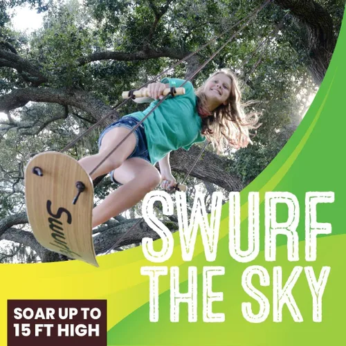 Miniatura 2 de Swurfer Stand Up TreeSkate Columpio para exteriores - Columpio de árbol para niños con asas ajustables, equipo de juego al aire libre para niños