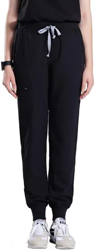 Uniforms World Avant - Pantalones deportivos ajustados para mujer, cintura de yoga, 5 bolsillos, antiarrugas