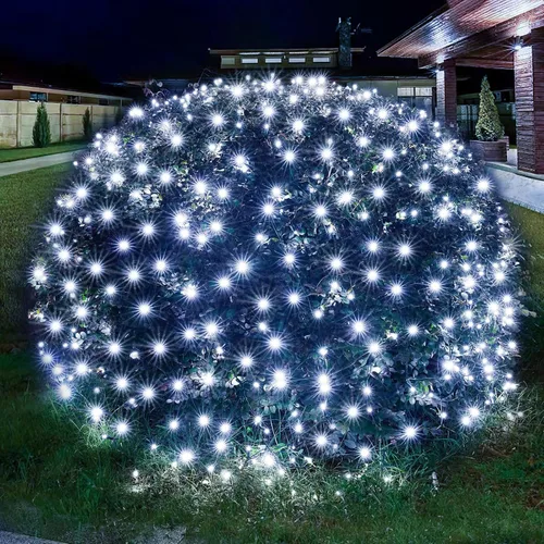 Miniatura 10 de Dirnun Red de luces LED de Navidad verde para exteriores, 160 LED de 5 x 7 pies, luz de malla de hadas impermeable para exteriores e interiores